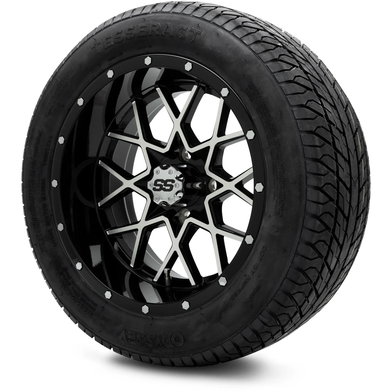MODZ® 14" Vortex Machined Black Wheels & Street Tires Combo