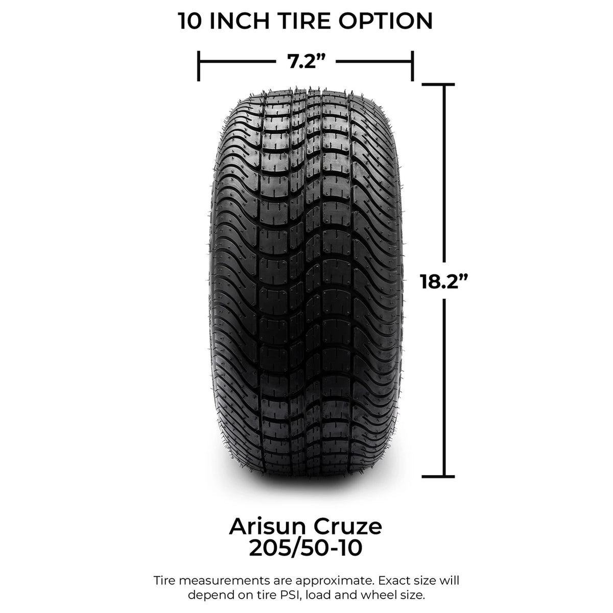 MODZ® 10" Tempest Machined Black Wheels & Street Tires Combo
