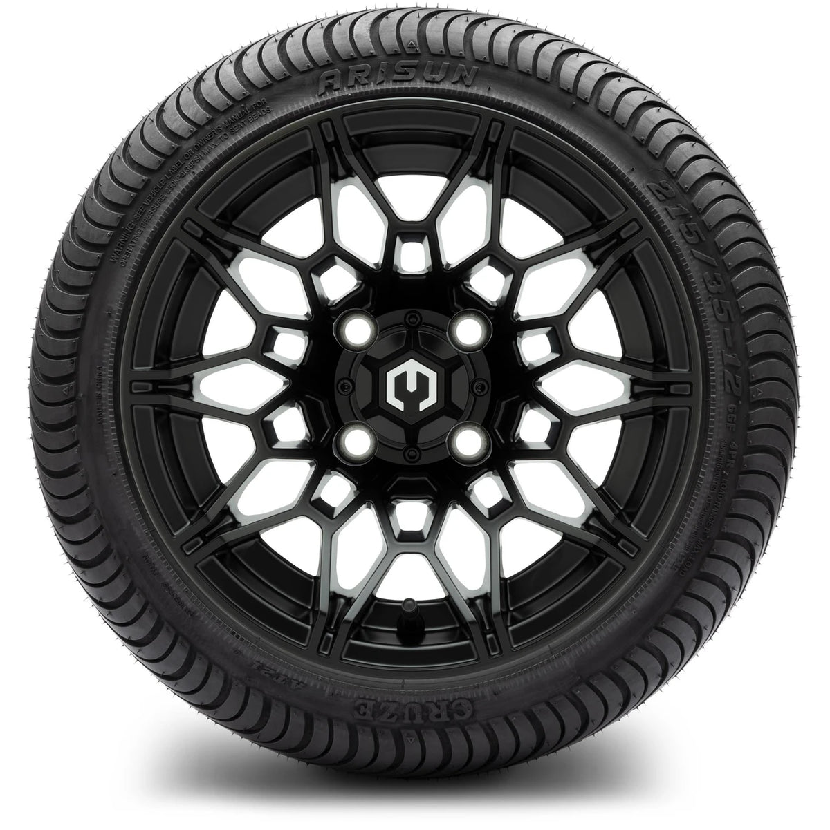 MODZ® 12" Galaxy Matte Black Wheels & Street Tires Combo