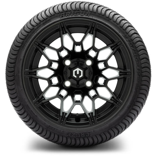 MODZ® 12" Galaxy Matte Black Wheels & Street Tires Combo