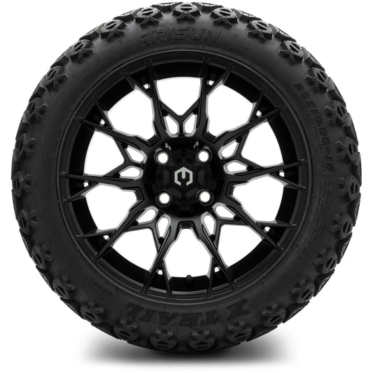 MODZ® 15" Chaos Matte Black Wheels & Off-Road Tires Combo
